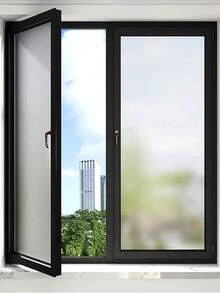 1 卷磨砂隐私窗膜 - 静电可移除玻璃膜 - 防紫外线，适用于办公室、会议室、浴室、客厅