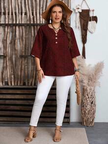 EMERY ROSE Áo sơ mi nữ tay ngắn cài nút phía trước họa tiết báo đỏ cỡ lớn, áo sơ mi mùa hè cho nữ, áo sơ mi nữ, phong cách nghỉ dưỡng đồng quê, áo sơ mi bohemian cho nữ, trang phục nghỉ dưỡng đồng quê cho nữ - Nhiều màu - Xem 5