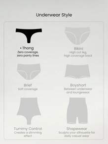 GLOWMODE 2-pack Lätta, andningsbara, svettavvisande, låg midja, sömlösa, no-show-underkläder för daglig träning - Svart - Visa 7