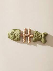 PETSIN 1 Piece Creative Cat Fishbone Toy, Tortoise Cat Toy, Wood Geranium Tooth Stick, Simulation Fish, Tooth Stick, Cat Self-Made Catn Toy, Gall Fruit Pet Toy - Multicolor - View 8