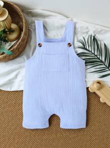 SHEIN Vintaside Kids Baby Boy Pocket Patched Overall Romper