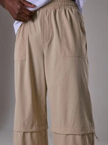 Musero Extreme Baggy Oversized Layered Bungee Cord Trousers Pants Fall/SPRING SUMMER - Khaki - View 5