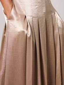 COSMINA Women's Elegant Loose Pleated Long Straight Pants, Autumn/Winter - Khaki - View 4