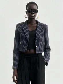 Lumivelle 万圣节女式商务休闲西装外套 - 藏蓝色 - 查看 6