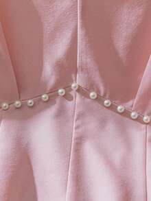 GlowEve Pink V-Neck Long Sleeve Ruched Elegant Women Blouse Fall Cloth For Women - Pink - View 4