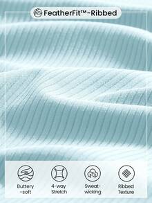 GLOWMODE FeatherFit™-Ribbed Racerback Sports Dress - Aqua Blue - View 5