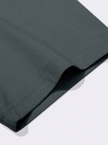 Manfinity Homme 男士夏季字母印花圆领短袖休闲百搭T恤洛杉矶T恤男士图案T恤洛杉矶T恤 - 灰色 - 查看 4