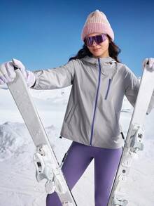 In My Nature 女士休闲户外连帽夹克防水外套女防风滑雪服女滑雪夹克女冬季夹克 - 紫色 - 查看 4