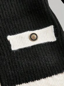 Skyraze Women's Casual Long Sleeve Turndown Collar Single-Breasted Cardigan In Fall/Winter - Black - View 5