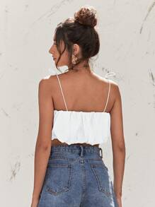 Soleia Top de tirantes fruncido con tira ajustable - Blanco - Ver 2