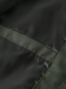 Manfinity Homme 男士户外防风休闲长袖拉链风衣夹克，秋季 - 軍綠色 - 查看 8