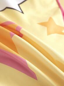 LOONEY TUNES X SHEIN 卡通字母圖案床上用品套裝 - 黃色 - 查看 5