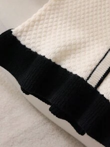 Tween Girl 手工蝴蝶结短款开衫和荷叶边针织裙套装