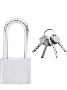 Heavy-Duty Metal Padlock - 4 Keys, Rustproof & Waterproof For Gates, Warehouses & Outdoor Use (Secure Durable Lock)