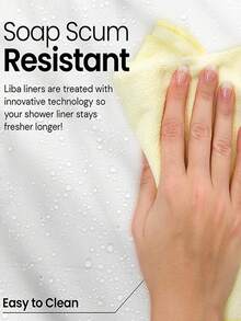 纯色防水浴帘 - 复古浴室装饰，秋季美学，波西米亚风格，可爱的返校必备品，大学宿舍配件，涤纶内衬，防潮，易清洁