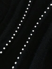 GlowEve CURVE 大码串珠缀饰长袖开衫 - 黑色 - 查看 3