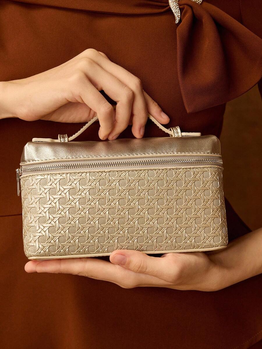MOTF PREMIUM BOLSO TOTE CON CREMALLERA DE PIEL DE PU - Dorado - Ver 1