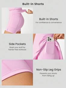 GLOWMODE FeatherFit™-Air 游戏套装 A 字形内置露肩短款打结口袋吊带连衣裙低冲击日常夏季 - 泡泡糖粉 - 查看 5