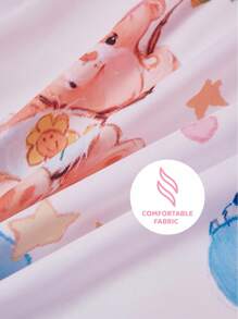 SHEIN X Care Bears Cute Bear Print Duvet Cover Set, Soft And Comfortable, Suitable For Various Beds - Multicolor - View 7