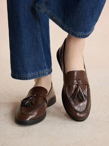 Rosivie 女士休闲一脚蹬平底运动鞋 - 巧克力棕 - 查看 5