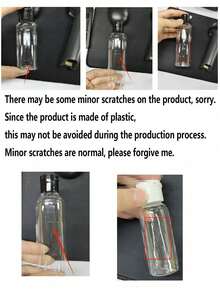 1/3/5 件旅行瓶带翻盖空透明分配器容器适用于旅行装化妆品旅行必需品、便携式配件储存 - 黑色 - 查看 4