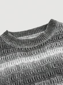 Skyraze Women's Ombre Casual Pullover Sweater In Fall/Winter - Grey - View 5