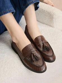 Rosivie 女士休闲一脚蹬平底运动鞋 - 巧克力棕 - 查看 6