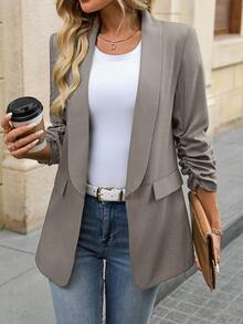 SHEIN LUNE 女士经典西装外套，适合日常通勤女士西装外套女士西装外套女士休闲西装外套秋冬女士