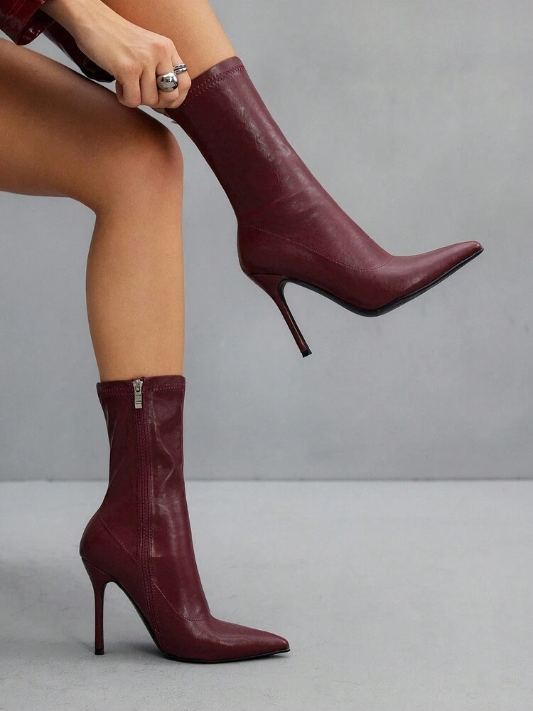 CUCCOO SZL Women's Fashion Pointed Toe Stiletto Ankle Boots, Suitable For Commuting, Dating, Party, Vacation For Christmas Spring Shoes