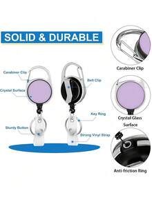 4/2/1 pieza Portador de tarjeta morado/rosa con cordón, clip retráctil, estuche para tarjeta de identificación de estudiante, titular de credencial de graduación/trabajo, tarjeta de empleado, portador de tarjeta de autobús - Multicolor - Ver 5