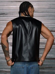 AXEPEAK Men's Woven Fashionable Casual Vest, Fall, Winter