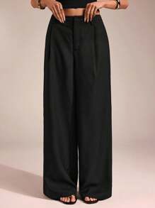 SHEIN Forever 21 Women Pants Business Casual Women Western Wear Women Wide Leg Pants Office Women Baggy Pants Professional Women Clothes Office Wear Grey Women Pants Loose Pants Women Slacks