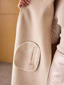 MOTF PREMIUM 羊毛对比仿皮草大衣 - 卡其色 - 查看 9