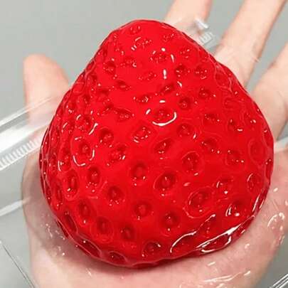 1 chiếc bánh tart dâu tây mềm bằng silicon - Đồ chơi cảm giác giảm căng thẳng cho người lớn, văn phòng và tiệc tùng