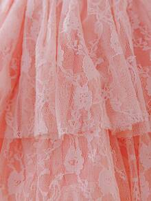 Glamorique Kids Robe de fille de fleurs pour Noël, robe de fête, robe du Père Noël, robe du Nouvel An, robe d'automne, vêtements d'extérieur, robe de fête d'anniversaire, robe de mariage de vacances, robe élégante pour invité de mariage, robe de mariage de Noël, robe d'anniversaire, robe de bal de Noël, robe de princesse pour bébé fille, robe rose en dentelle et tulle, tenue de scène, robe somptueuse pour le Moyen-Orient, robe d'automne-hiver - Rose bonbon - Voir 7