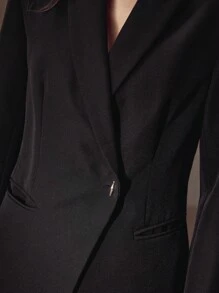 MOTF Classy STRUCTURED SINGLE BUTTON BLAZER - Black - View 2