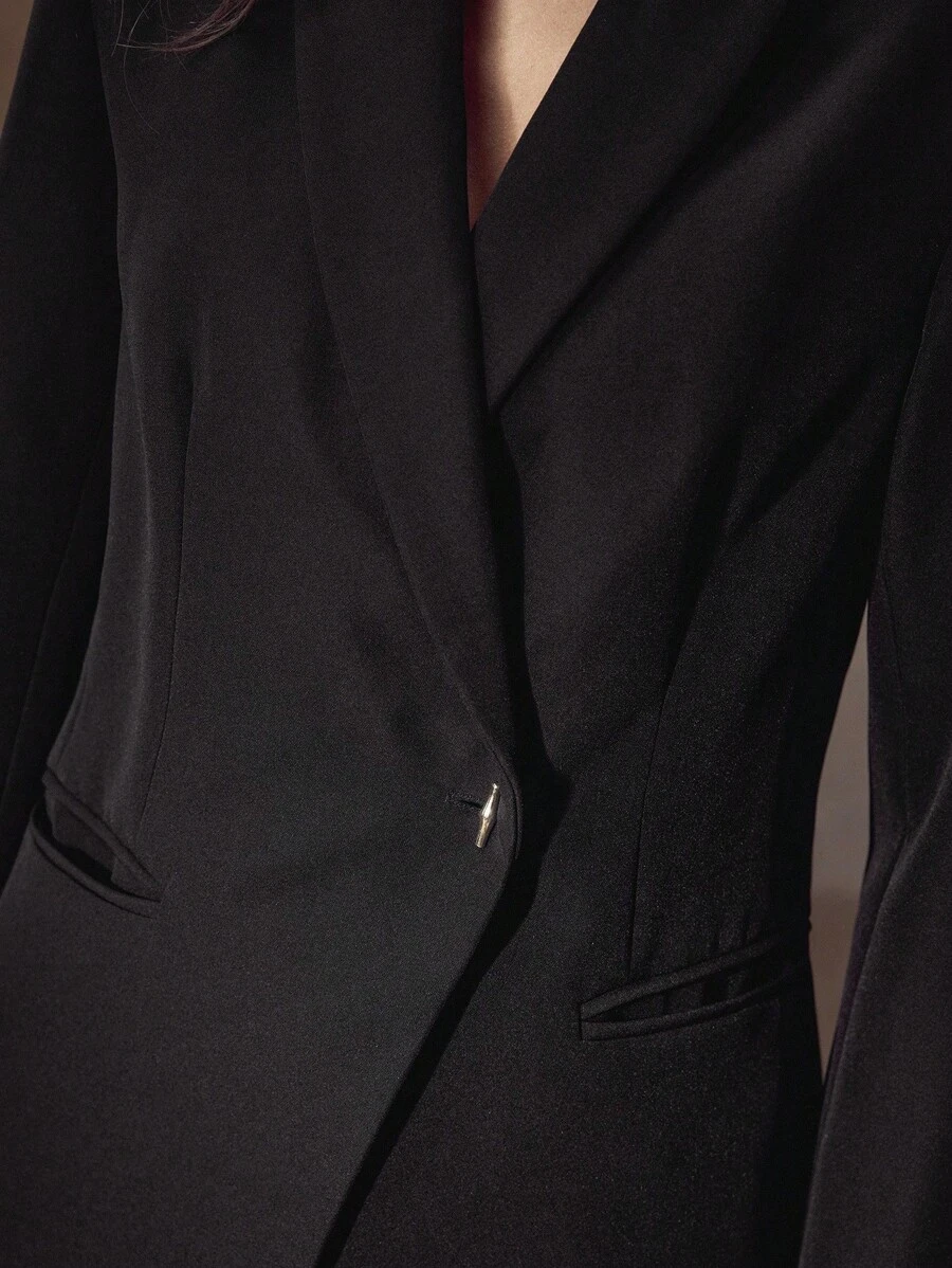 MOTF Classy STRUCTURED SINGLE BUTTON BLAZER - Black - View 2