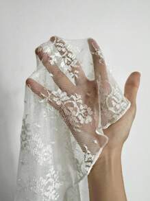 Sunspun Áo cánh ren cổ chữ V viền bèo nhún, áo sơ mi tay loe gợi cảm thường ngày, áo kiểu Pháp đi chơi - Màu be - Xem 9