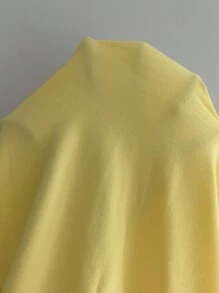 SHEIN PETITE 女士优雅简约纯色露背扭纹紧身长裙，适合日常穿着