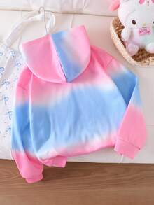 Tween Girl Casual Gradient Cartoon Print Hoodie Sweatshirt, Autumn/Winter Fall - Multicolor - View 2