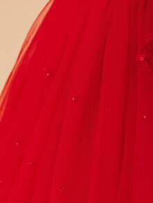 Glamorique Kids Christmas Young Girl Dresses, Party Dresses, New Year's Dresses, Christmas Children's Dance Dresses, Little Girl Princess Dresses, Red Sequined Pearl Dresses, Red Tulle Tutu Dresses, Dresses With Large Bows At The Back, Stage Performance Dresses, Middle Eastern-Style All-Season Dresses, Birthday Party Dresses, Carnival Dresses. - Red - View 8