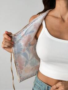 SHEIN Tall 女士休闲花卉印花抽绳夹克，夏季波西米亚风上衣秋冬花卉背心 - 彩色 - 查看 7