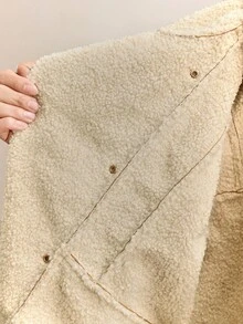 EMERY ROSE 绒面革复合背心夹克，通勤优雅斜口袋外套 - 彩色 - 查看 8