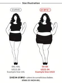 SHEIN CURVE+ 大尺碼女款秋冬開學季休閒家居瑜伽舒適戶外純黑色針織彈性腰高腰口袋喇叭褲，附口袋內搭褲 - 寶藍色 - 查看 7