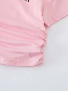 Sparklyn 2件套少女优雅休闲百搭纯色长袖修身T恤套装，多种颜色可选，百搭易配 - 彩色 - 查看 4