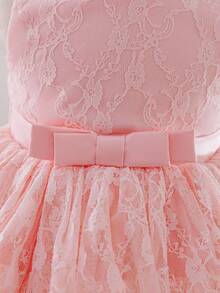 Glamorique Kids Robe de fille de fleurs pour Noël, robe de fête, robe du Père Noël, robe du Nouvel An, robe d'automne, vêtements d'extérieur, robe de fête d'anniversaire, robe de mariage de vacances, robe élégante pour invité de mariage, robe de mariage de Noël, robe d'anniversaire, robe de bal de Noël, robe de princesse pour bébé fille, robe rose en dentelle et tulle, tenue de scène, robe somptueuse pour le Moyen-Orient, robe d'automne-hiver - Rose bonbon - Voir 5