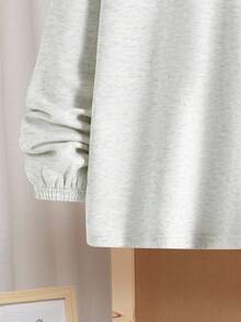 SHEIN Teen Boys' Gray Minimalist Casual Autumn Set,Stand Collar Sweatshirt And Utility Pants,Everyday Wear 2pc Comfortable Fashionable Collegiate Style - Grey - View 6
