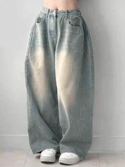 DAZY Jeans de mezclilla casual con bolsillos para mujer