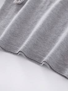 Franclia Floral Decor Knitted Sweater, Solid Color Loose Casual Lantern Sleeve Pullover For Women, Autumn/Winter Fall Cloth For Women - Grey - View 5