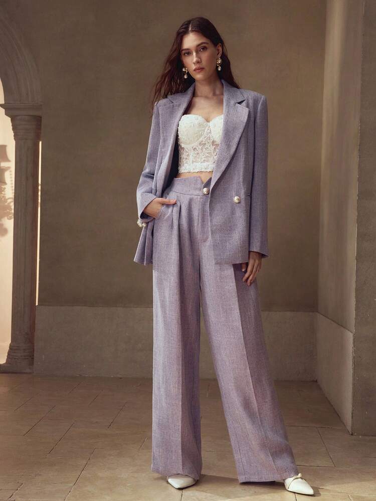 DOUBLE BREASTED STRUCTURED BLAZER